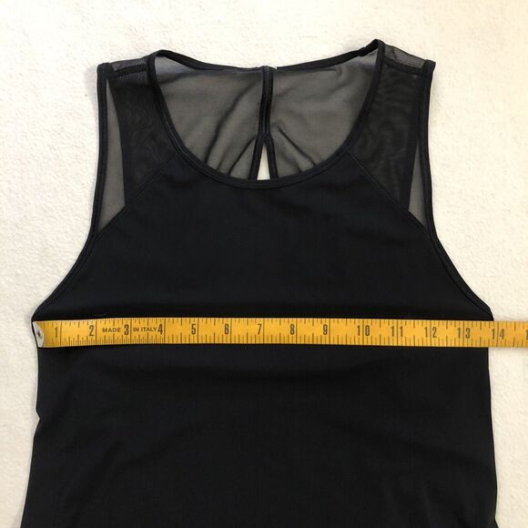 Lululemon Women Solid Black Cutout Open Back Mesh For The Run Tank Top Shirt 2 - Picture 5 of 9